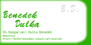 benedek dulka business card